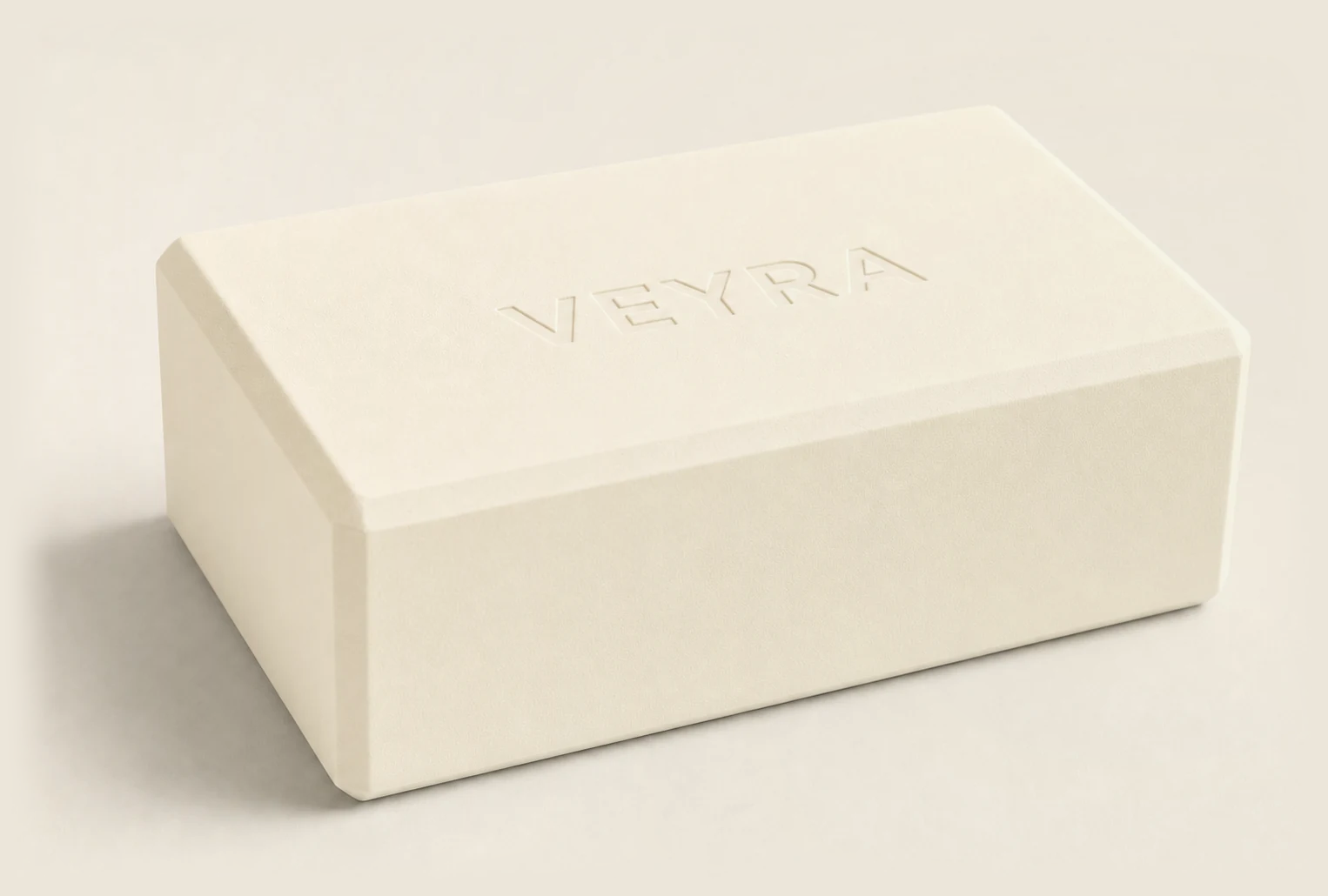 The VEYRA Block in cream with tonal debossed branding